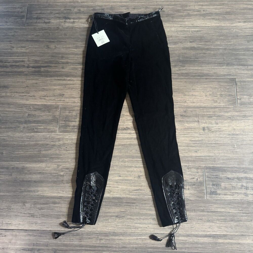 Jean Paul Gaultier Women's Velvet Pants Bottoms Black Size US 6 Italy 40 NWT